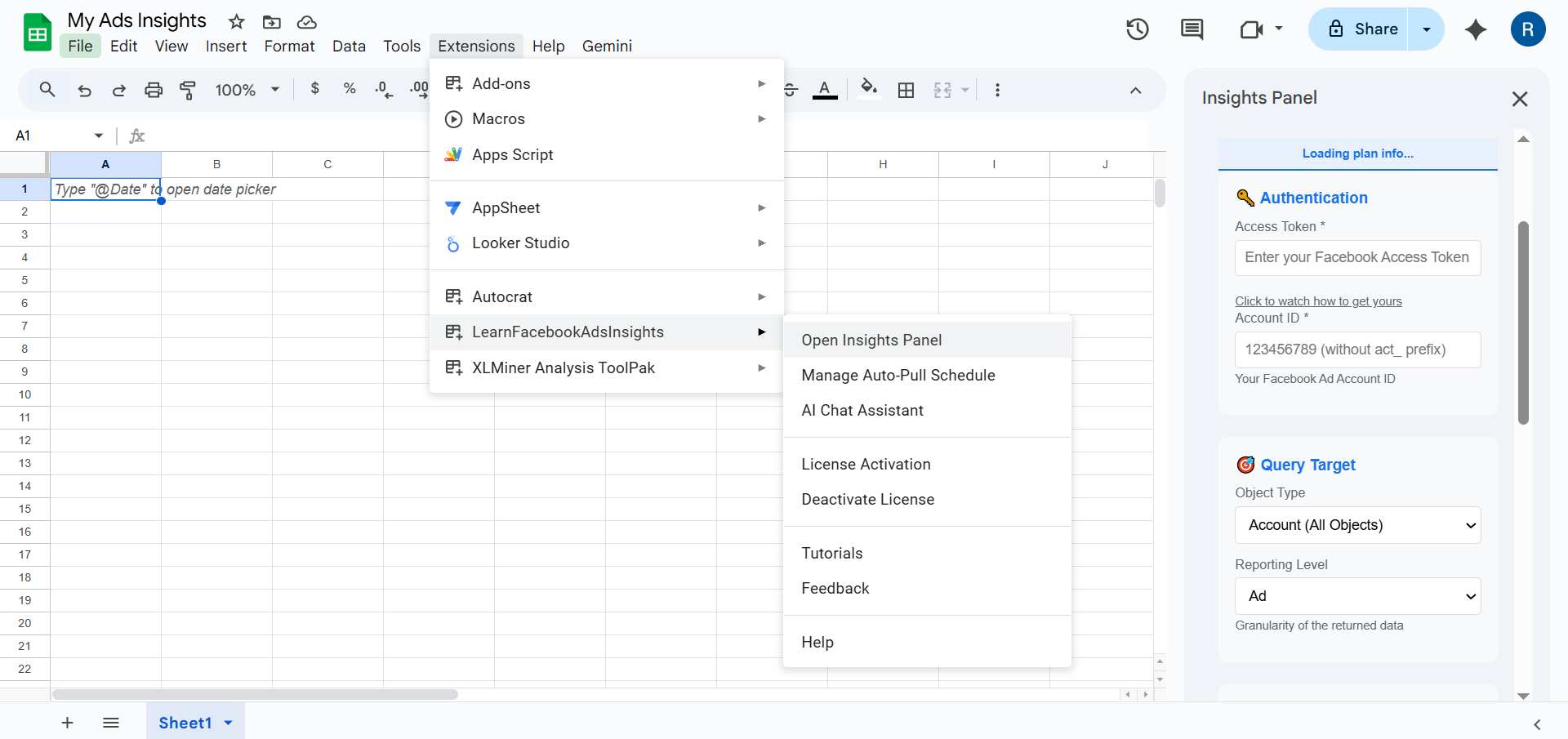 Open the Insights Panel. Image by Author.